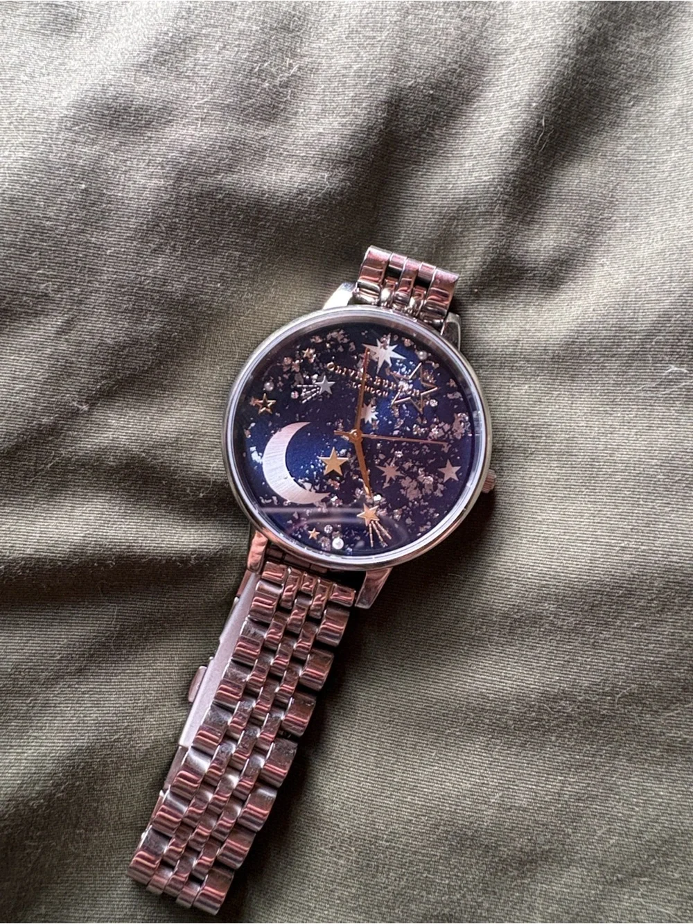 Rare Olivia Burton Celestial Star & Moon Silver Watch